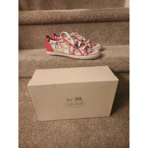 Coach Barrett Poppy Multicolored Multiprint Sneakers Size 10